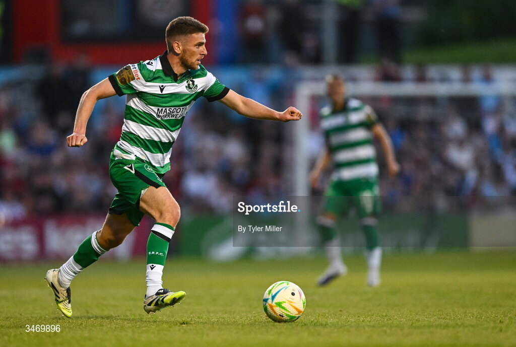 25 May 2026; Dylan Watts of Shamrock Rovers during the SSE Airtricity Men’s Premier Division match between Bohemians and Shamrock Rovers at Dalymount Park in Dublin. Photo by Tyler Miller/Sportsfile