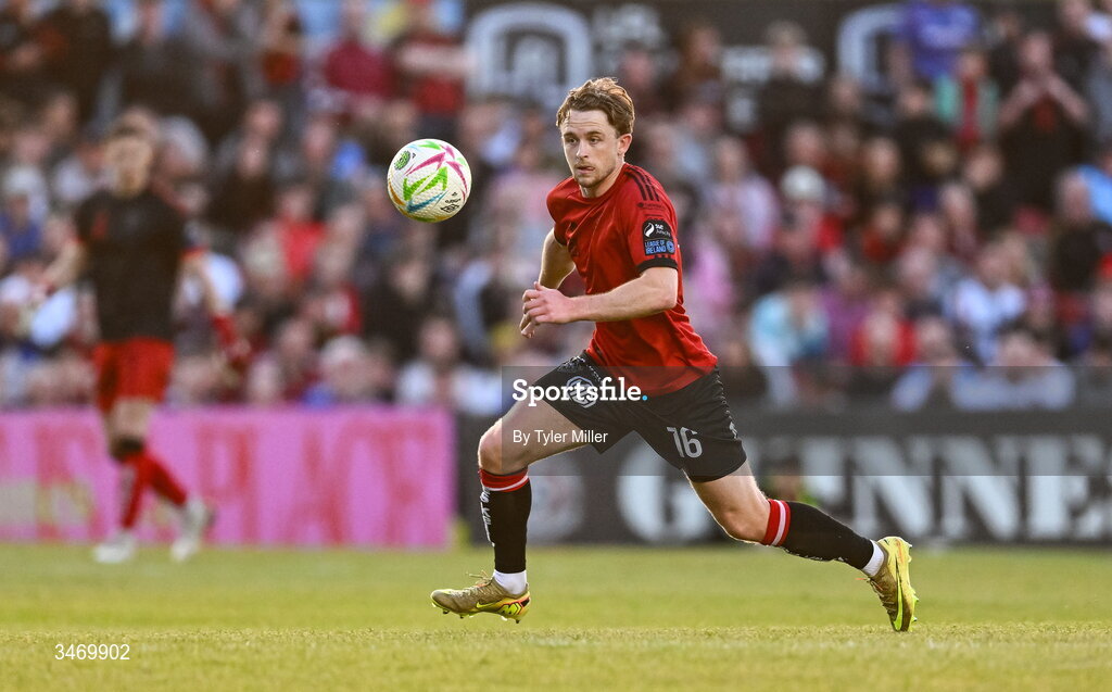 25 May 2026; Darragh Power of Bohemians during the SSE Airtricity Men’s Premier Division match between Bohemians and Shamrock Rovers at Dalymount Park in Dublin. Photo by Tyler Miller/Sportsfile