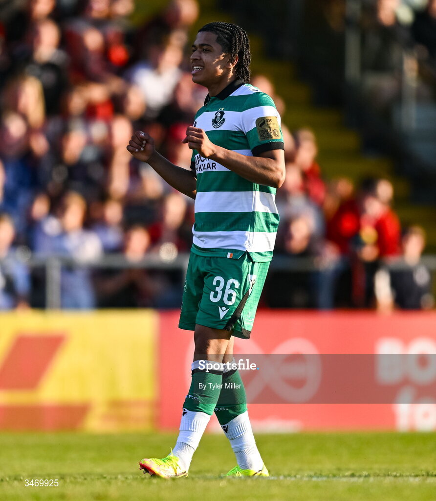 25 May 2026; Victor Ozhianvuna of Shamrock Rovers during the SSE Airtricity Men’s Premier Division match between Bohemians and Shamrock Rovers at Dalymount Park in Dublin. Photo by Tyler Miller/Sportsfile
