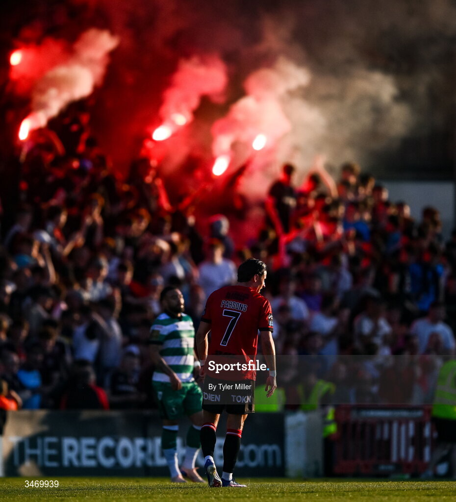 25 May 2026; Connor Parsons of Bohemians during the SSE Airtricity Men’s Premier Division match between Bohemians and Shamrock Rovers at Dalymount Park in Dublin. Photo by Tyler Miller/Sportsfile