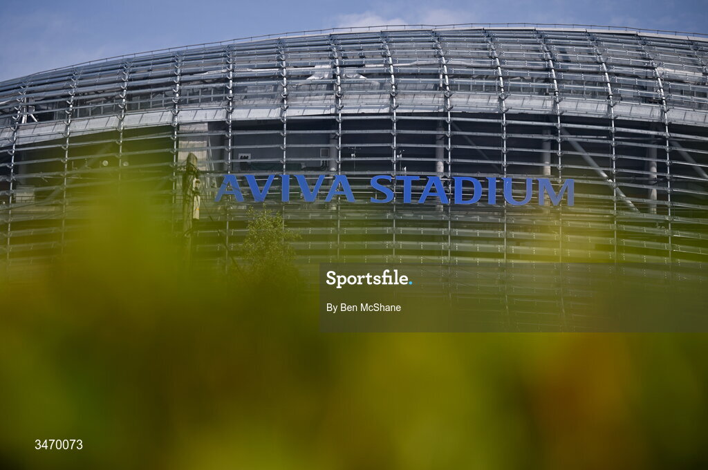 28 May 2026; A general view outside the Aviva Stadium before the international friendly match between Republic of Ireland and Qatar at the Aviva Stadium in Dublin. Photo by Ben McShane/Sportsfile