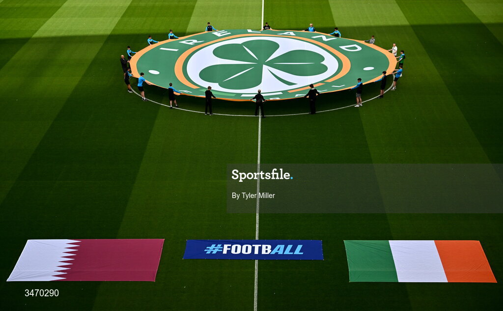 28 May 2026; A general view inside the stadium before the international friendly match between Republic of Ireland and Qatar at the Aviva Stadium in Dublin. Photo by Tyler Miller/Sportsfile