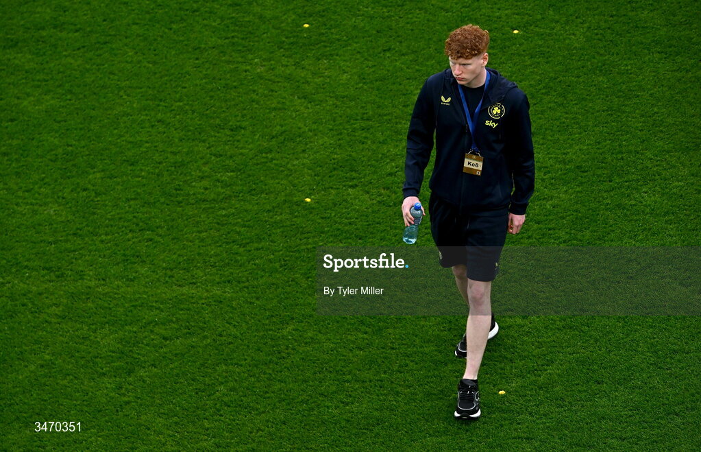 28 May 2026; Adam Brennan of Republic of Ireland before the international friendly match between Republic of Ireland and Qatar at the Aviva Stadium in Dublin. Photo by Tyler Miller/Sportsfile