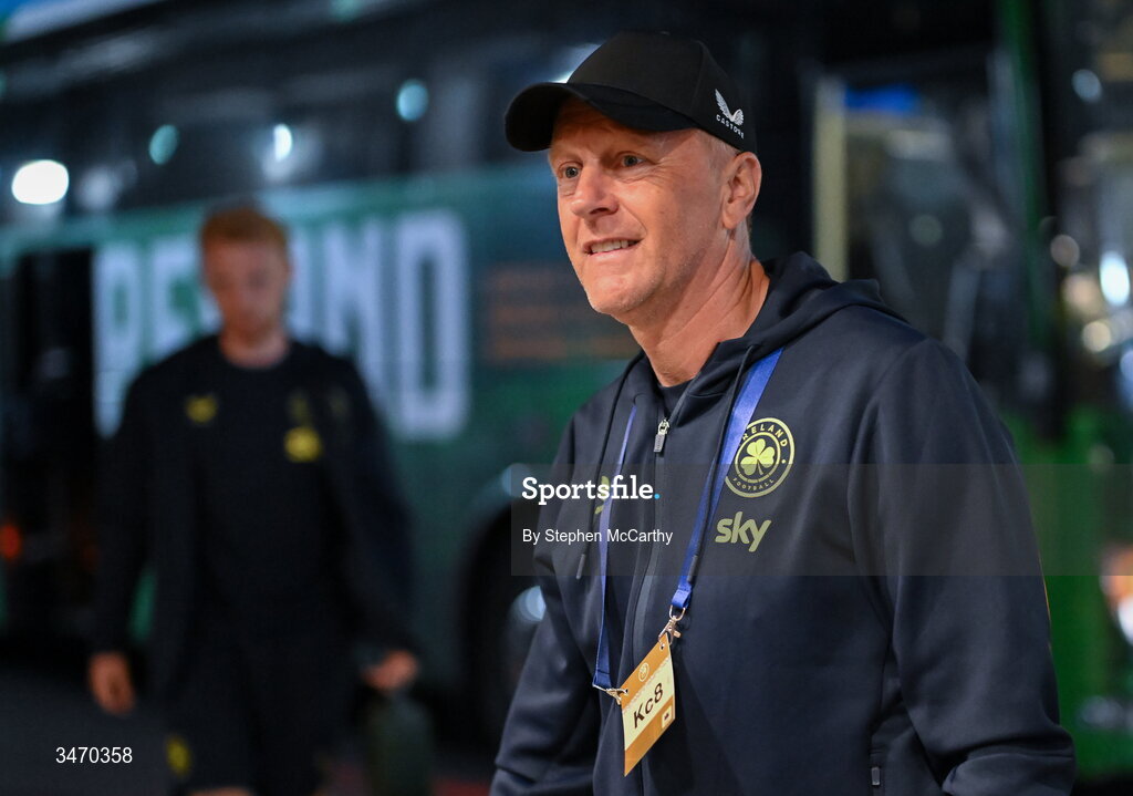 28 May 2026; Republic of Ireland head coach Heimir Hallgrimsson arrives before the international friendly match between Republic of Ireland and Qatar at the Aviva Stadium in Dublin. Photo by Stephen McCarthy/Sportsfile