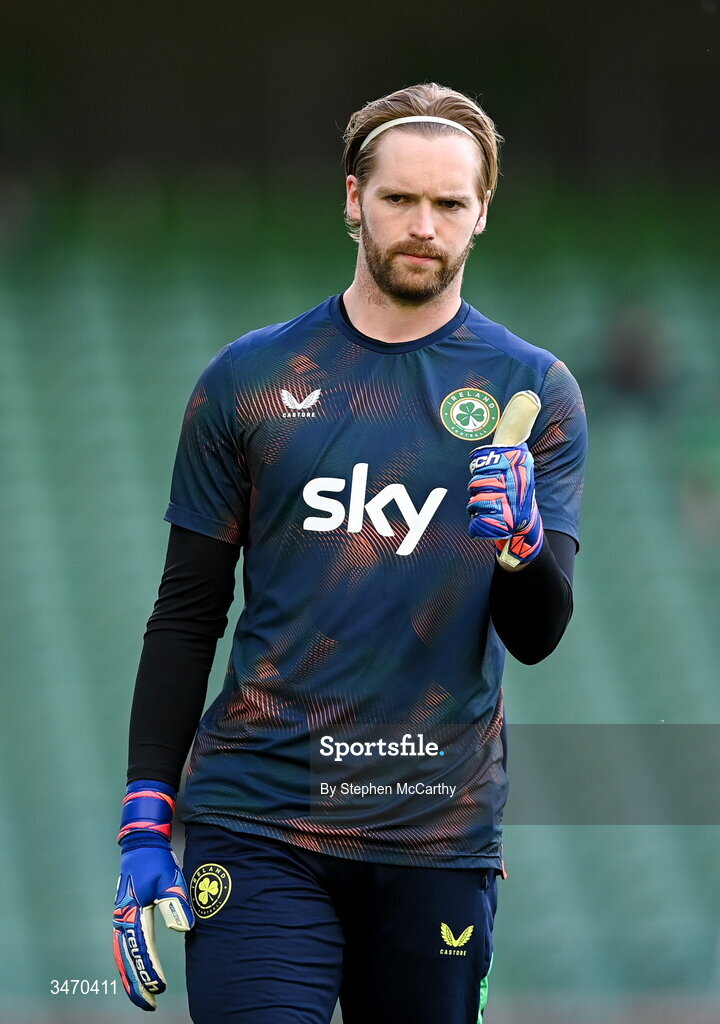 28 May 2026; Republic of Ireland goalkeeper Caoimhin Kelleher before the international friendly match between Republic of Ireland and Qatar at the Aviva Stadium in Dublin. Photo by Stephen McCarthy/Sportsfile
