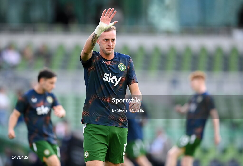 28 May 2026; Killian Phillips of Republic of Ireland before the international friendly match between Republic of Ireland and Qatar at the Aviva Stadium in Dublin. Photo by Stephen McCarthy/Sportsfile