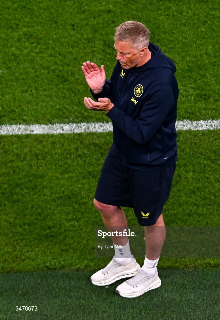 28 May 2026; Republic of Ireland head coach Heimir Hallgrimsson during the international friendly match between Republic of Ireland and Qatar at the Aviva Stadium in Dublin. Photo by Tyler Miller/Sportsfile