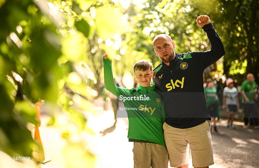 28 May 2026; Republic of Ireland supporters before the international friendly match between Republic of Ireland and Qatar at the Aviva Stadium in Dublin. Photo by Ramsey Cardy/Sportsfile