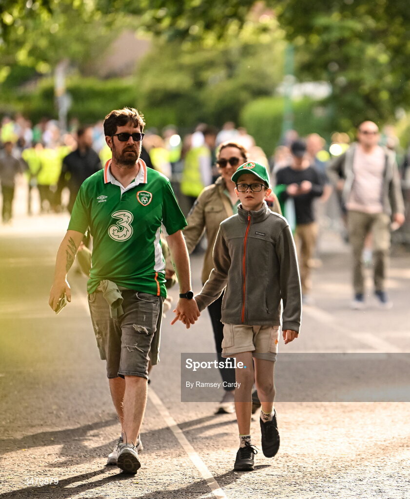 28 May 2026; Republic of Ireland supporters before the international friendly match between Republic of Ireland and Qatar at the Aviva Stadium in Dublin. Photo by Ramsey Cardy/Sportsfile