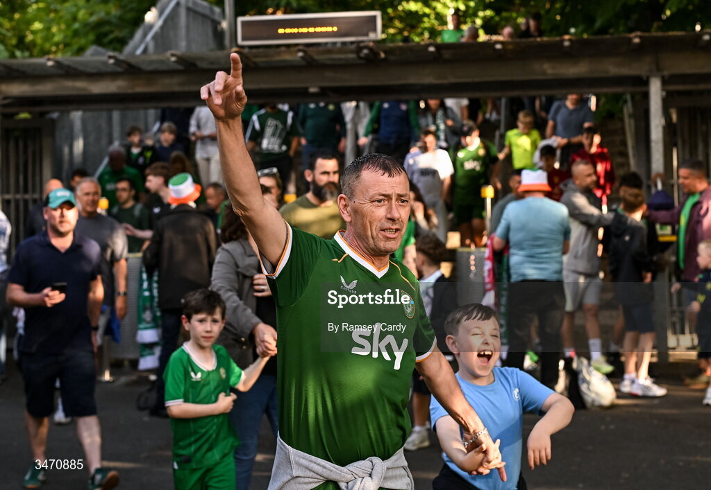 28 May 2026; Republic of Ireland supporters before the international friendly match between Republic of Ireland and Qatar at the Aviva Stadium in Dublin. Photo by Ramsey Cardy/Sportsfile