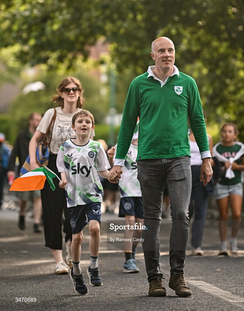 28 May 2026; Republic of Ireland supporters before the international friendly match between Republic of Ireland and Qatar at the Aviva Stadium in Dublin. Photo by Ramsey Cardy/Sportsfile