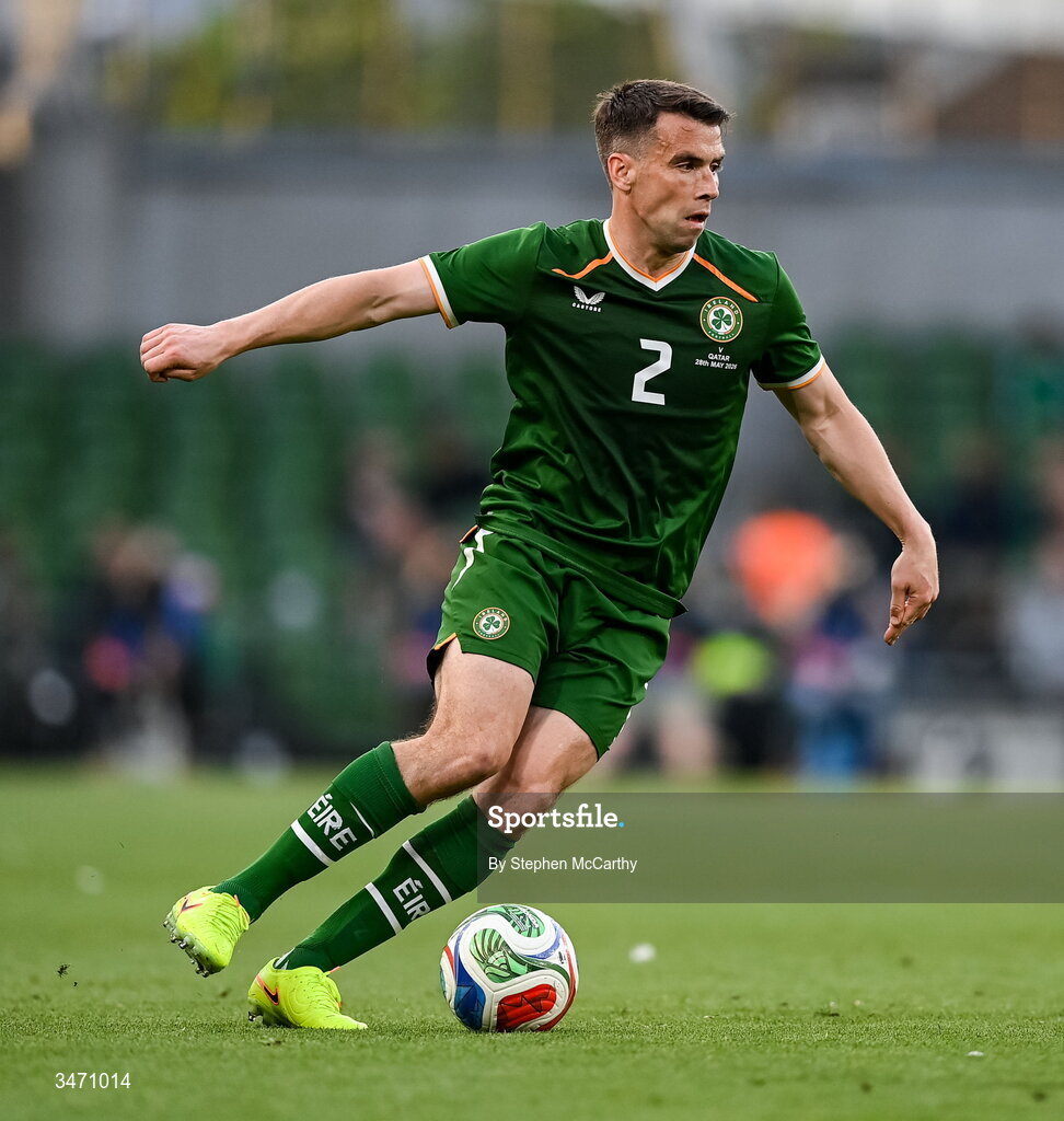 28 May 2026; Seamus Coleman of Republic of Ireland during the international friendly match between Republic of Ireland and Qatar at the Aviva Stadium in Dublin. Photo by Stephen McCarthy/Sportsfile