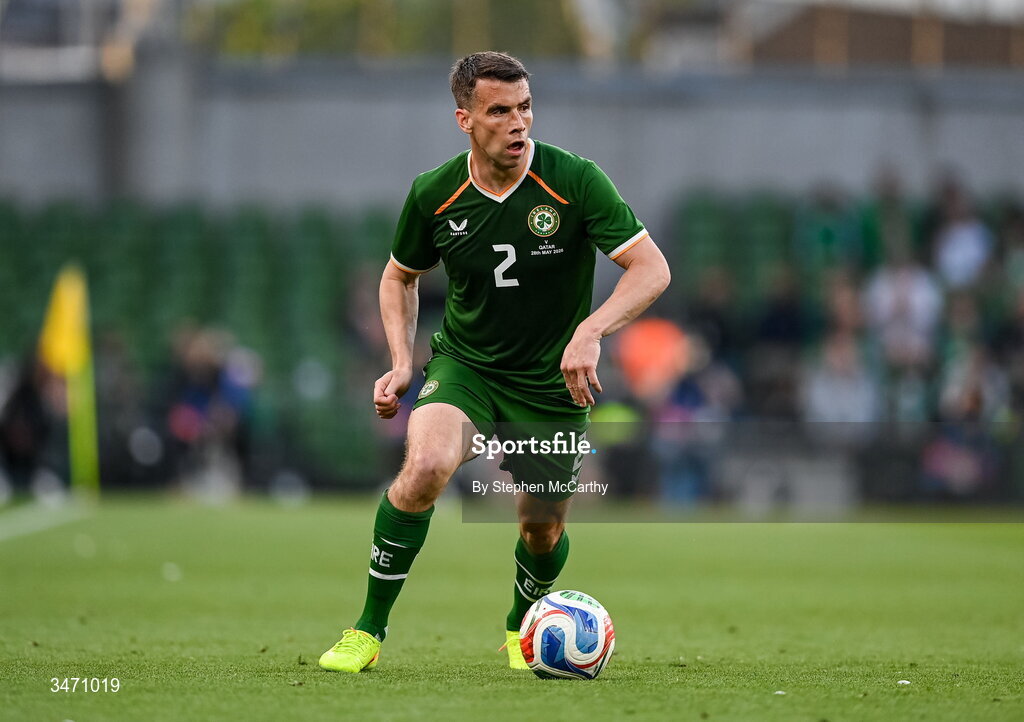 28 May 2026; Seamus Coleman of Republic of Ireland during the international friendly match between Republic of Ireland and Qatar at the Aviva Stadium in Dublin. Photo by Stephen McCarthy/Sportsfile