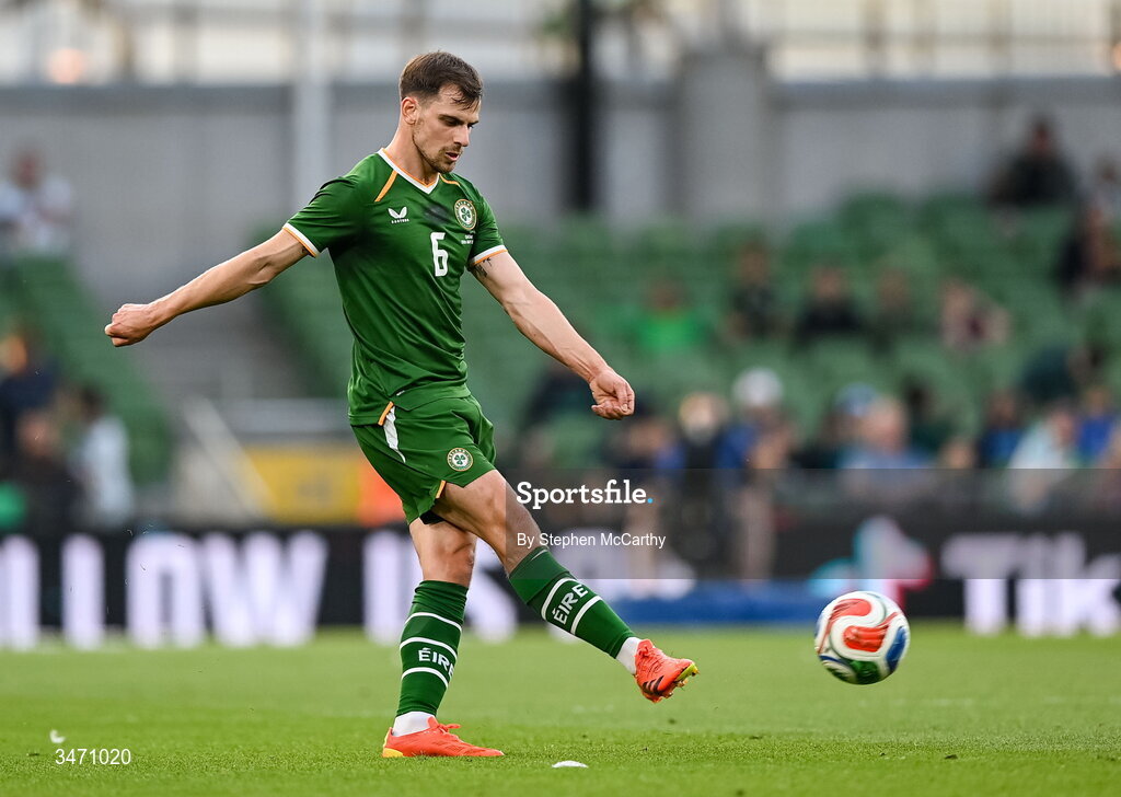 28 May 2026; Jayson Molumby of Republic of Ireland during the international friendly match between Republic of Ireland and Qatar at the Aviva Stadium in Dublin. Photo by Stephen McCarthy/Sportsfile