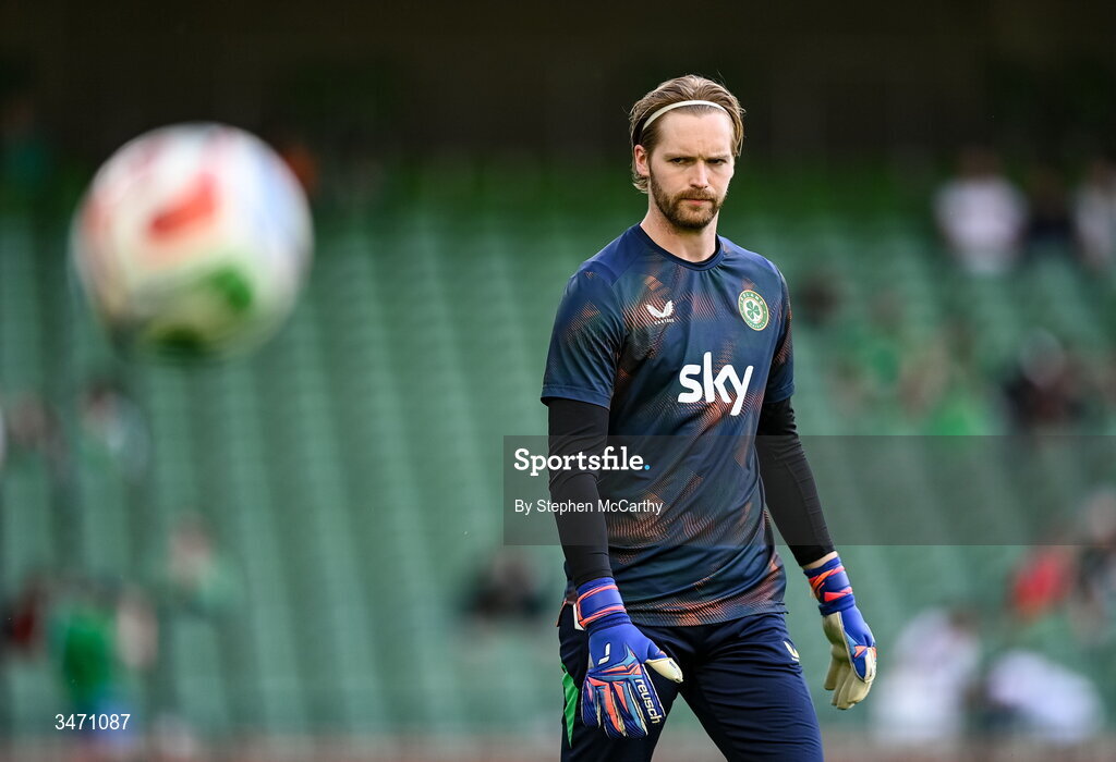 28 May 2026; Republic of Ireland goalkeeper Caoimhin Kelleher before the international friendly match between Republic of Ireland and Qatar at the Aviva Stadium in Dublin. Photo by Stephen McCarthy/Sportsfile