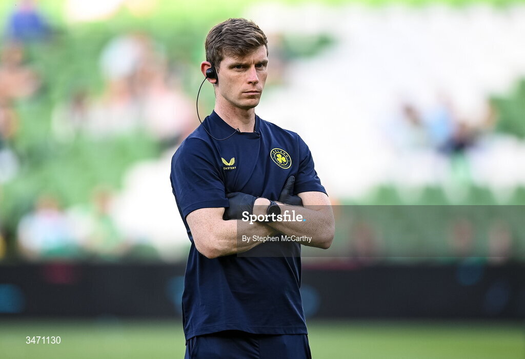 28 May 2026; Republic of Ireland team doctor Donal Shanley during the international friendly match between Republic of Ireland and Qatar at the Aviva Stadium in Dublin. Photo by Stephen McCarthy/Sportsfile