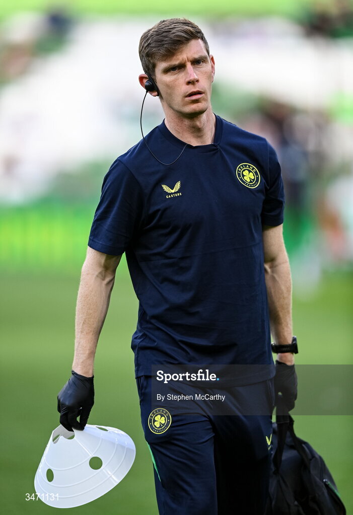 28 May 2026; Republic of Ireland team doctor Donal Shanley during the international friendly match between Republic of Ireland and Qatar at the Aviva Stadium in Dublin. Photo by Stephen McCarthy/Sportsfile