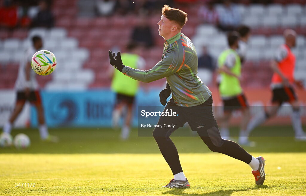 25 May 2026; Cole Smyth of Derry City before the SSE Airtricity Men’s Premier Division match between Derry City and Shelbourne at Find Insurance Celtic Park in Derry. Photo by Ramsey Cardy/Sportsfile