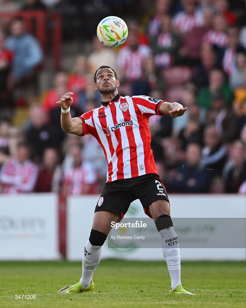 25 May 2026; Barry Cotter of Derry City during the SSE Airtricity Men’s Premier Division match between Derry City and Shelbourne at Find Insurance Celtic Park in Derry. Photo by Ramsey Cardy/Sportsfile