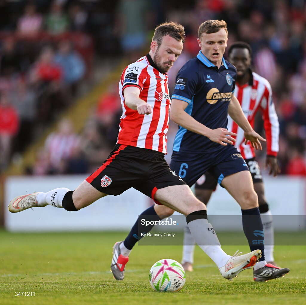25 May 2026; Cameron Dummigan of Derry City during the SSE Airtricity Men’s Premier Division match between Derry City and Shelbourne at Find Insurance Celtic Park in Derry. Photo by Ramsey Cardy/Sportsfile