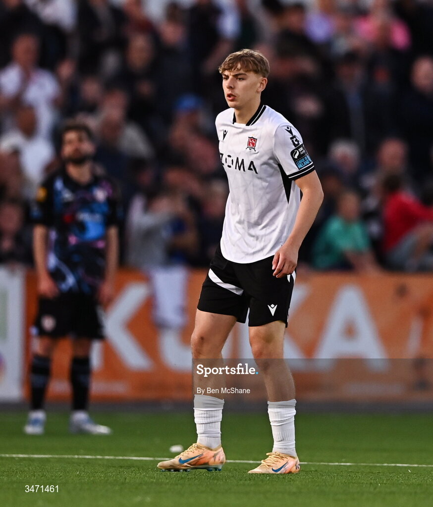 29 May 2026; Ronan Teahan of Dundalk during the SSE Airtricity Men’s Premier Division match between Dundalk and Derry City at Oriel Park in Dundalk, Louth. Photo by Ben McShane/Sportsfile