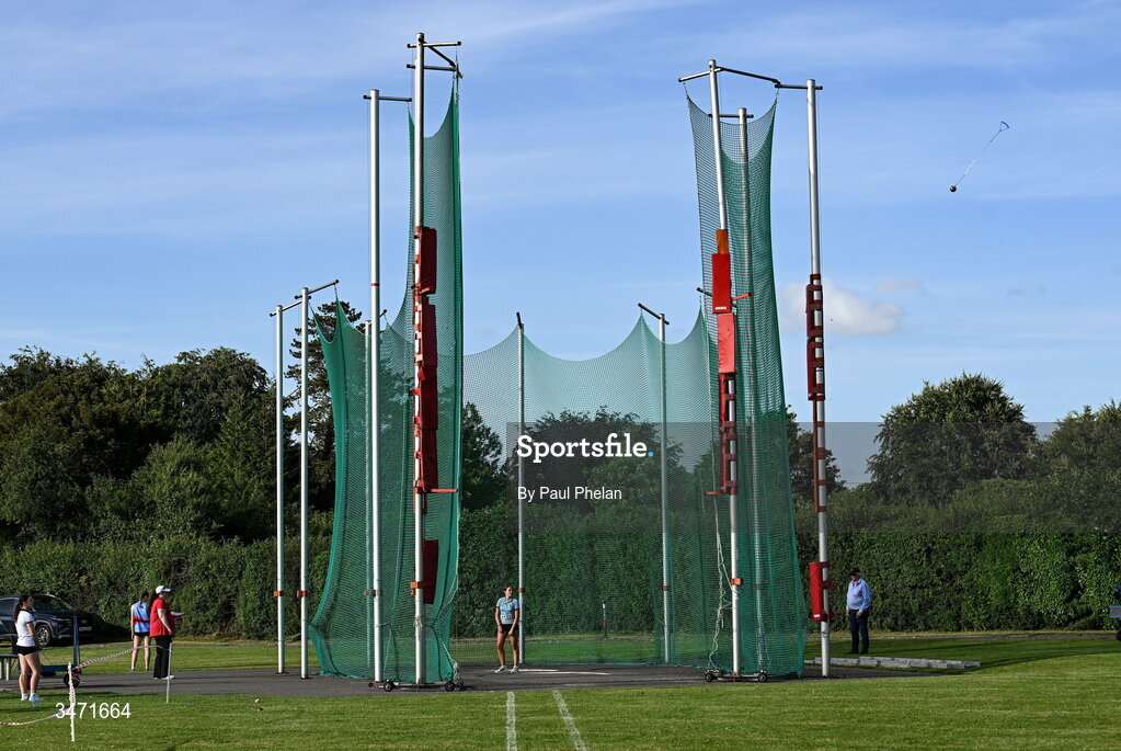29 May 2026;  Clare Smith of Strathearn School, Antrim, competing in the junior girls hammer during day one of the 123.ie All-Ireland Schools' Track and Field Championships at Tullamore Harriers Athletics Club in Offaly. Photo by Paul Phelan/Sportsfile