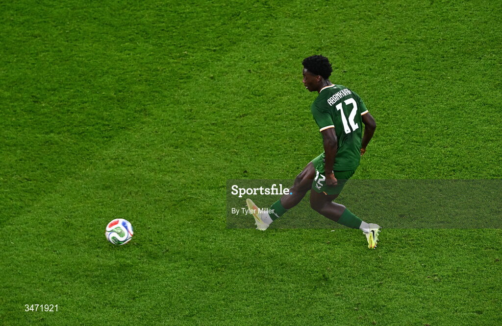 28 May 2026; James Abankwah of Republic of Ireland during the international friendly match between Republic of Ireland and Qatar at the Aviva Stadium in Dublin. Photo by Tyler Miller/Sportsfile