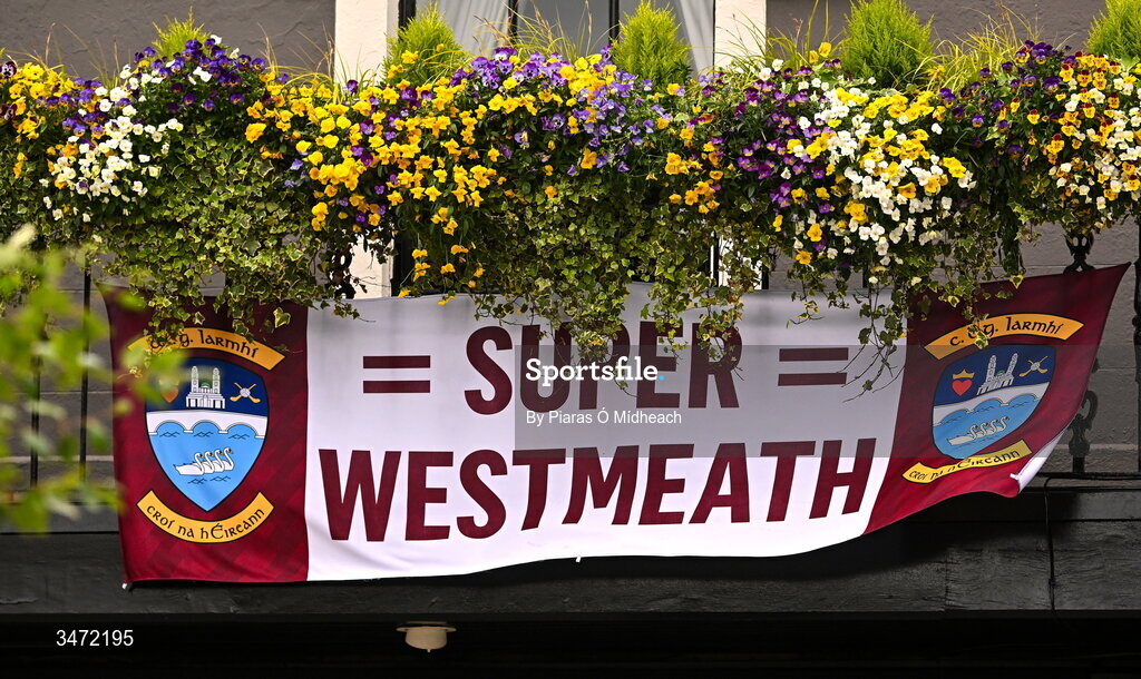 30 May 2026; A Westmeath flag in Mullingar before the GAA Football All-Ireland Senior Championship Round 1 match between Westmeath and Cavan at TEG Cusack Park in Mullingar, Westmeath. Photo by Piaras Ó Mídheach/Sportsfile