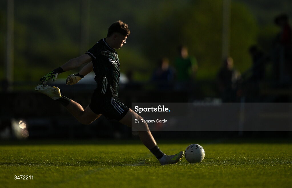 29 May 2026; Derry goalkeeper Michael Doherty during the Electric Ireland Ulster GAA Football Minor Championship final match between Derry and Tyrone at O'Donnell Park in Letterkenny, Donegal. Photo by Ramsey Cardy/Sportsfile
