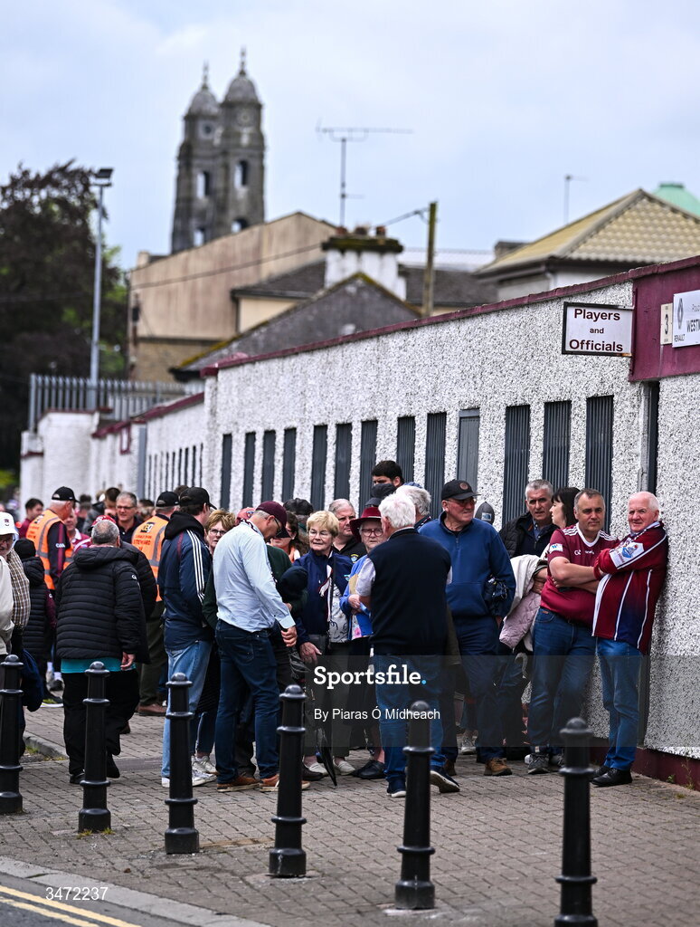 30 May 2026; Westmeath supporters wait for the gates to open before the GAA Football All-Ireland Senior Championship Round 1 match between Westmeath and Cavan at TEG Cusack Park in Mullingar, Westmeath. Photo by Piaras Ó Mídheach/Sportsfile