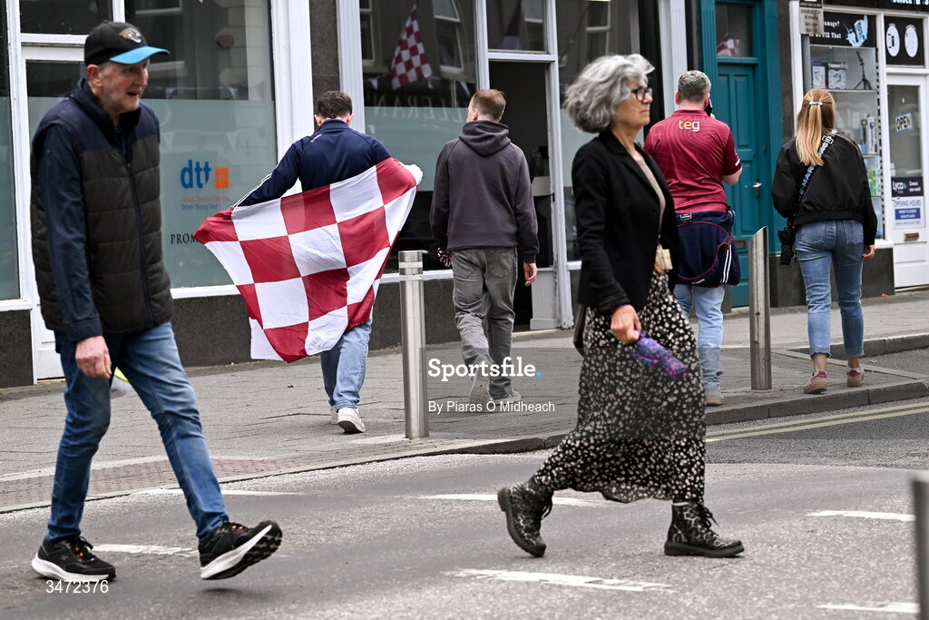 30 May 2026; Westmeath supporters in Mullingar before the GAA Football All-Ireland Senior Championship Round 1 match between Westmeath and Cavan at TEG Cusack Park in Mullingar, Westmeath. Photo by Piaras Ó Mídheach/Sportsfile