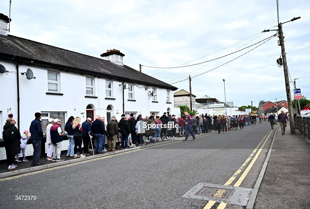 30 May 2026; Westmeath supporters wait for the gates to open before the GAA Football All-Ireland Senior Championship Round 1 match between Westmeath and Cavan at TEG Cusack Park in Mullingar, Westmeath. Photo by Piaras Ó Mídheach/Sportsfile