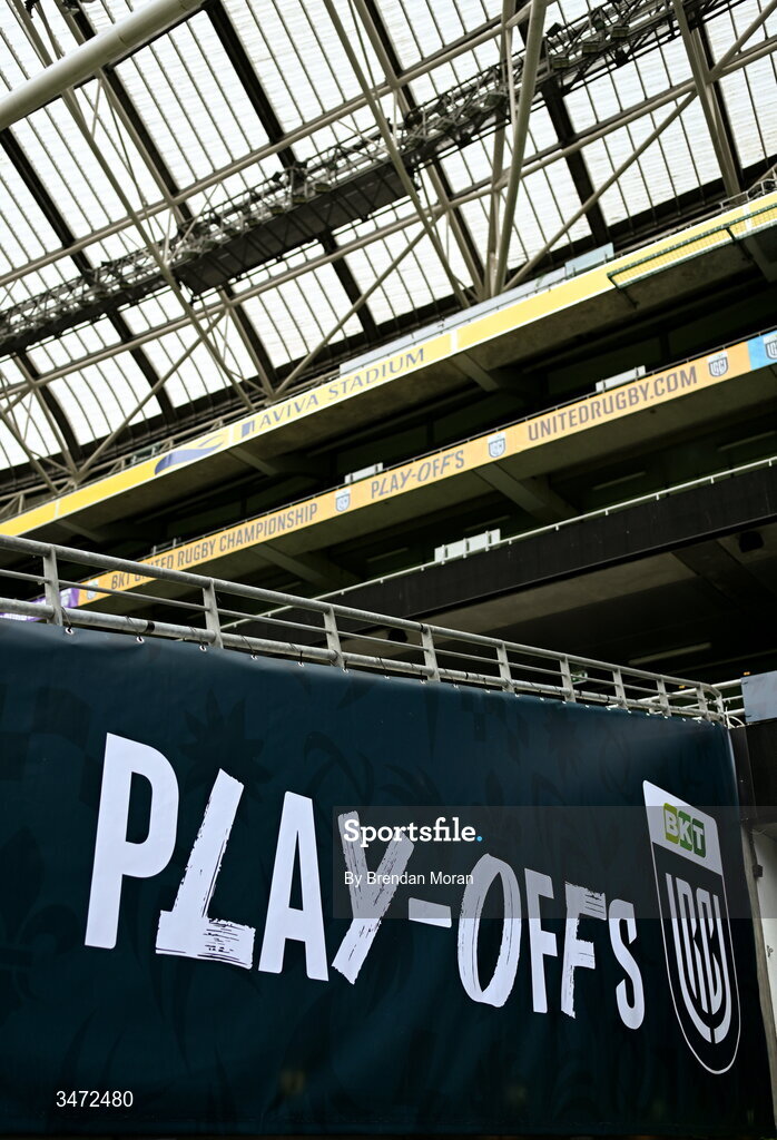 30 May 2026; A general view inside the stadium before the United Rugby Championship quarter-final match between Leinster and Lions at the Aviva Stadium in Dublin. Photo by Brendan Moran/Sportsfile