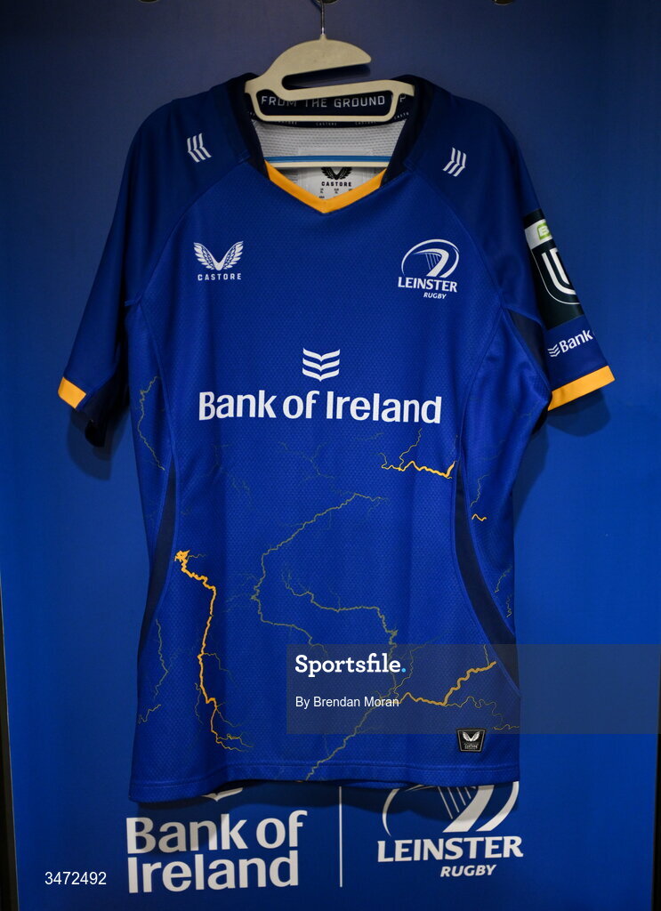 30 May 2026; The jersey of James Lowe in the Leinster dressingroom before the United Rugby Championship quarter-final match between Leinster and Lions at the Aviva Stadium in Dublin. Photo by Brendan Moran/Sportsfile