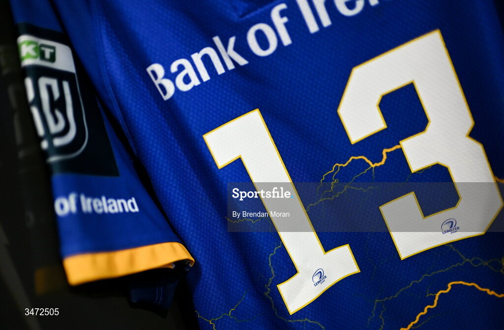 30 May 2026; The jersey of Rieko Ioane in the Leinster dressingroom before the United Rugby Championship quarter-final match between Leinster and Lions at the Aviva Stadium in Dublin. Photo by Brendan Moran/Sportsfile