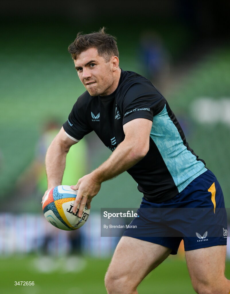30 May 2026; Luke McGrath of Leinster during the United Rugby Championship quarter-final match between Leinster and Lions at the Aviva Stadium in Dublin. Photo by Brendan Moran/Sportsfile