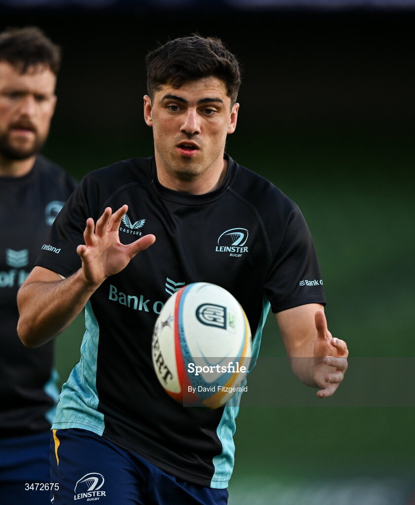30 May 2026; Jimmy O'Brien of Leinster during the United Rugby Championship quarter-final match between Leinster and Lions at the Aviva Stadium in Dublin. Photo by David Fitzgerald/Sportsfile