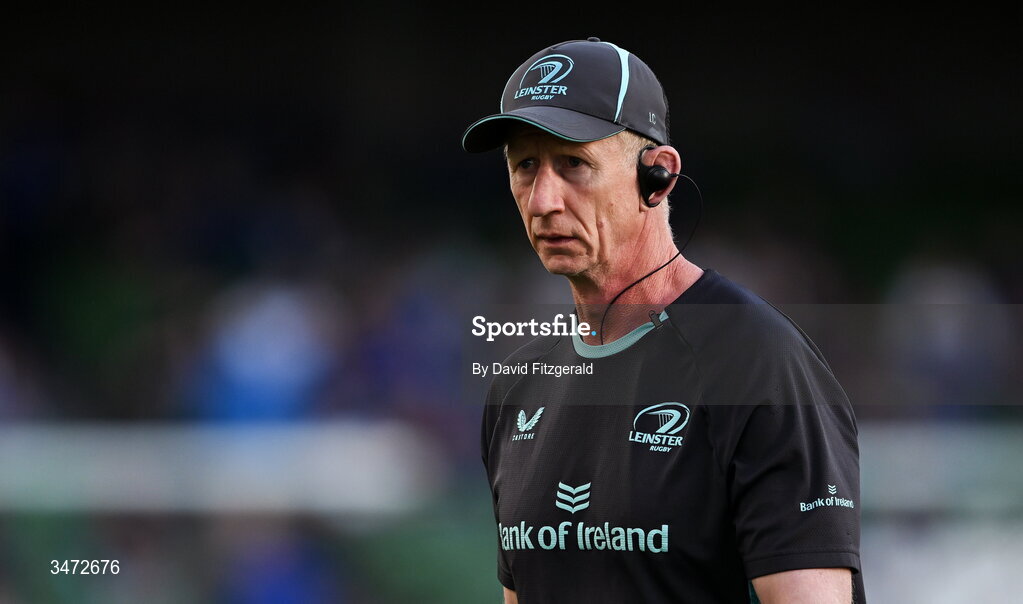 30 May 2026; Leinster head coach Leo Cullen before the United Rugby Championship quarter-final match between Leinster and Lions at the Aviva Stadium in Dublin. Photo by David Fitzgerald/Sportsfile