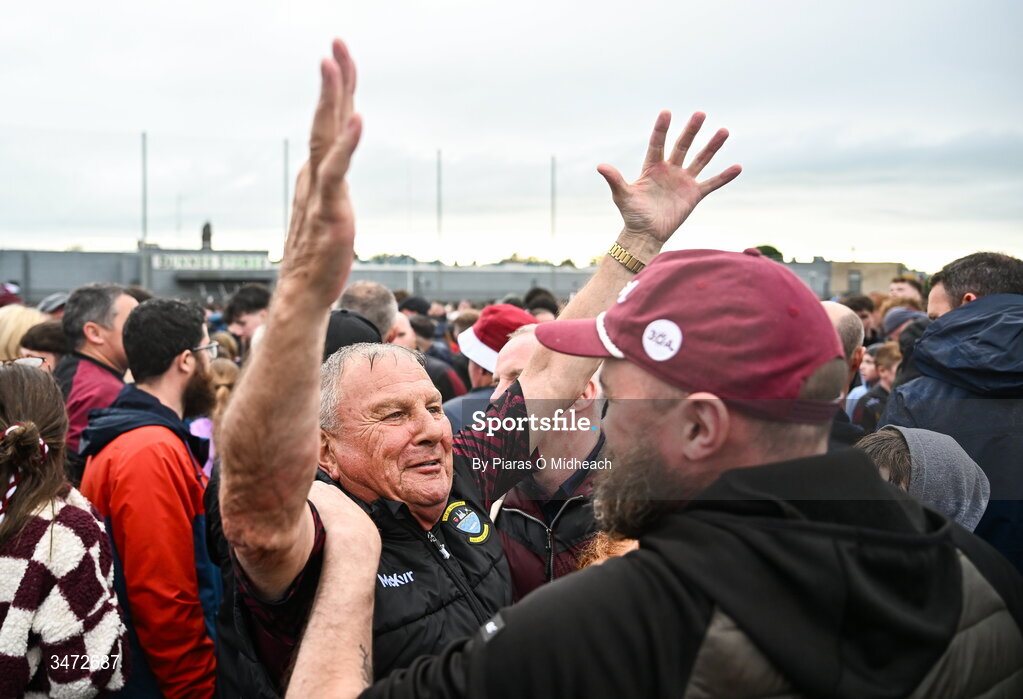 30 May 2026; Westmeath supporters celebrate after the GAA Football All-Ireland Senior Championship Round 1 match between Westmeath and Cavan at TEG Cusack Park in Mullingar, Westmeath. Photo by Piaras Ó Mídheach/Sportsfile