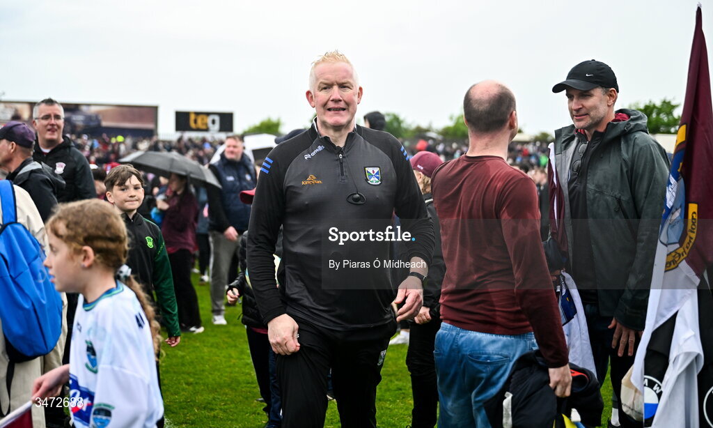 30 May 2026; Cavan manager Dermot McCabe leaves the pitch after his side's defeat in the GAA Football All-Ireland Senior Championship Round 1 match between Westmeath and Cavan at TEG Cusack Park in Mullingar, Westmeath. Photo by Piaras Ó Mídheach/Sportsfile