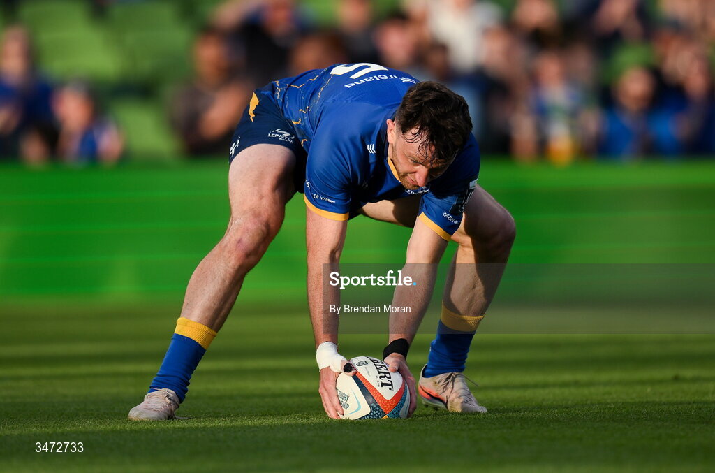 30 May 2026; Hugo Keenan of Leinster scores his side's second try during the United Rugby Championship quarter-final match between Leinster and Lions at the Aviva Stadium in Dublin. Photo by Brendan Moran/Sportsfile