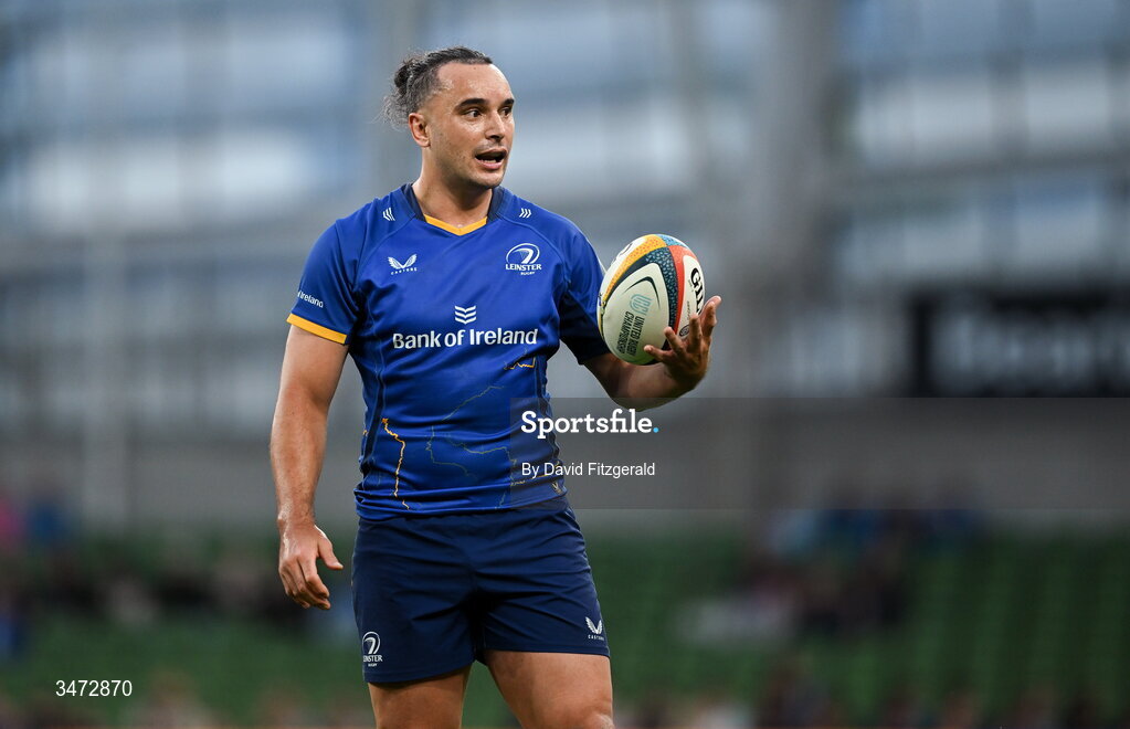 30 May 2026; James Lowe of Leinster during the United Rugby Championship quarter-final match between Leinster and Lions at the Aviva Stadium in Dublin. Photo by David Fitzgerald/Sportsfile