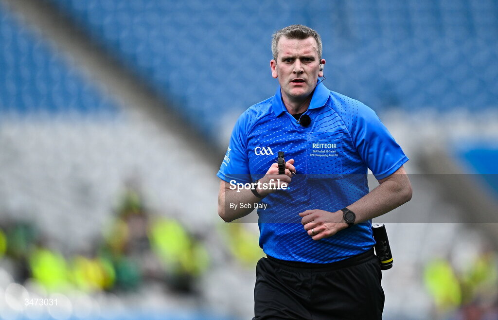 30 May 2026; Referee Thomas Murphy during the Dalata Hotels Group GAA Football All-Ireland U20 Championship final match between Kerry and Tyrone at Croke Park in Dublin. Photo by Seb Daly/Sportsfile