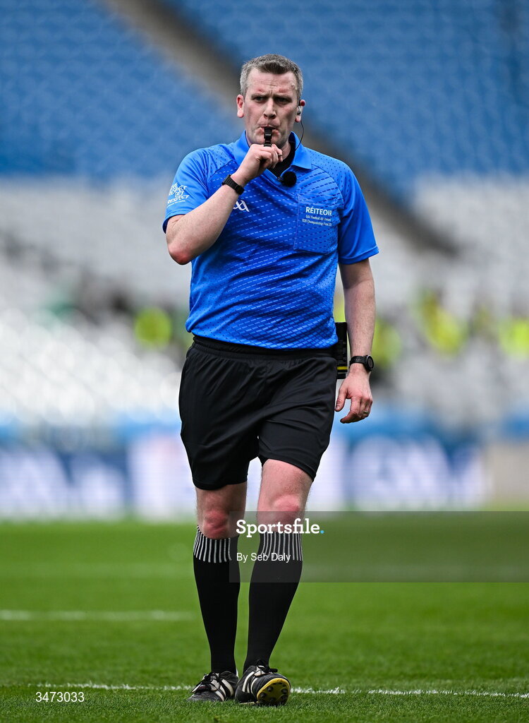 30 May 2026; Referee Thomas Murphy during the Dalata Hotels Group GAA Football All-Ireland U20 Championship final match between Kerry and Tyrone at Croke Park in Dublin. Photo by Seb Daly/Sportsfile