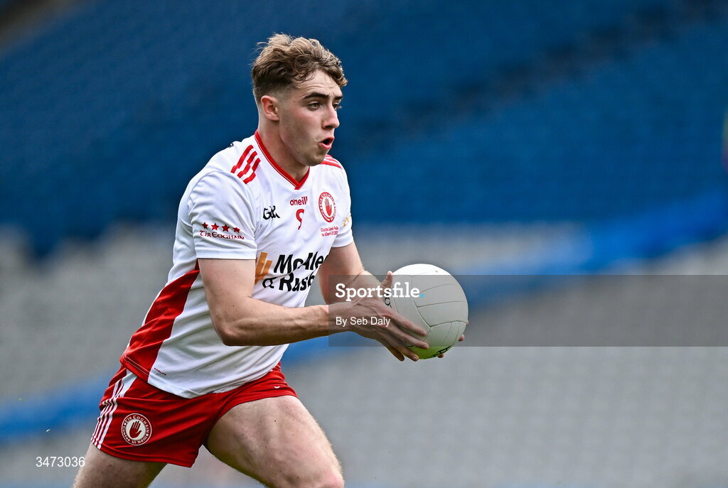 30 May 2026; Conor O'Neill of Tyrone during the Dalata Hotels Group GAA Football All-Ireland U20 Championship final match between Kerry and Tyrone at Croke Park in Dublin. Photo by Seb Daly/Sportsfile