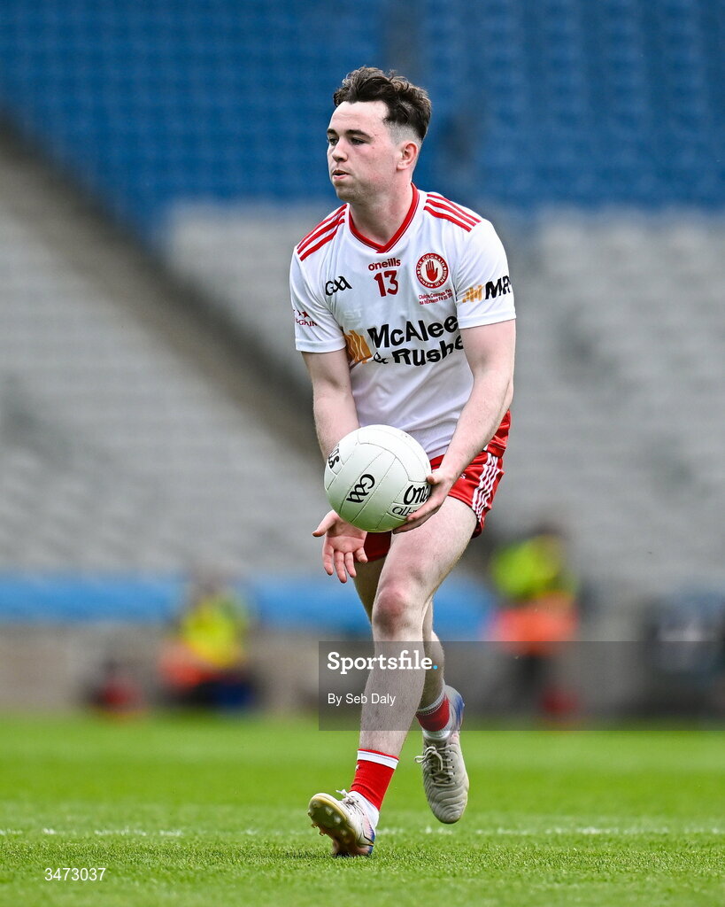 30 May 2026; Adrian McGurren of Tyrone during the Dalata Hotels Group GAA Football All-Ireland U20 Championship final match between Kerry and Tyrone at Croke Park in Dublin. Photo by Seb Daly/Sportsfile