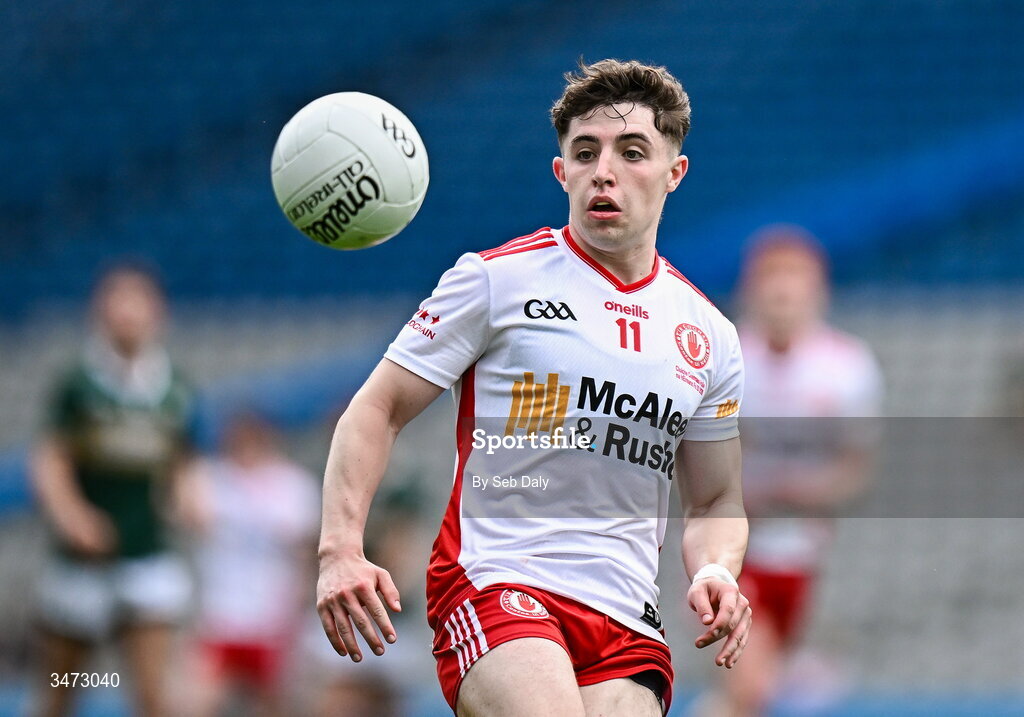 30 May 2026; Leo Hughes of Tyrone during the Dalata Hotels Group GAA Football All-Ireland U20 Championship final match between Kerry and Tyrone at Croke Park in Dublin. Photo by Seb Daly/Sportsfile