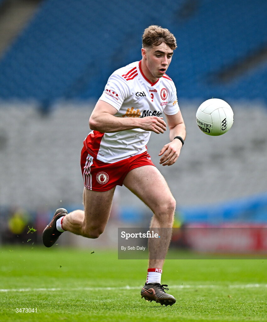 30 May 2026; Conor O'Neill of Tyrone during the Dalata Hotels Group GAA Football All-Ireland U20 Championship final match between Kerry and Tyrone at Croke Park in Dublin. Photo by Seb Daly/Sportsfile