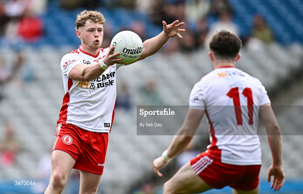 30 May 2026; Shea Mc Dermott of Tyrone during the Dalata Hotels Group GAA Football All-Ireland U20 Championship final match between Kerry and Tyrone at Croke Park in Dublin. Photo by Seb Daly/Sportsfile