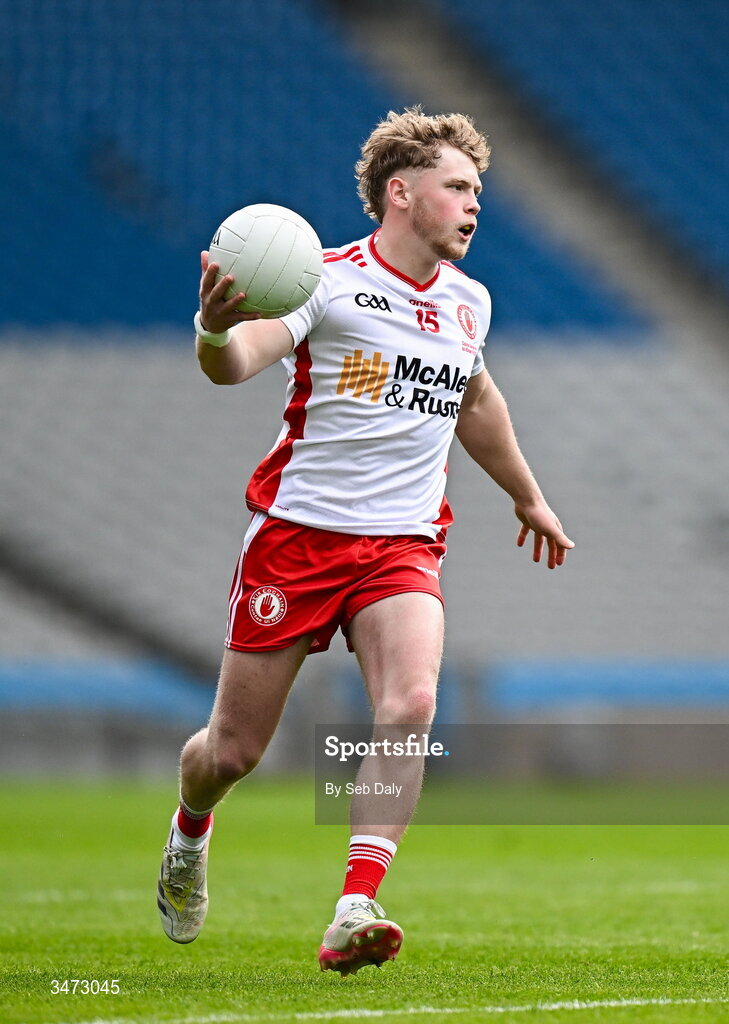 30 May 2026; Shea Mc Dermott of Tyrone during the Dalata Hotels Group GAA Football All-Ireland U20 Championship final match between Kerry and Tyrone at Croke Park in Dublin. Photo by Seb Daly/Sportsfile